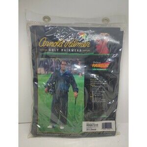 VTG Arnold Palmer Rain Jacket & Pants Men's 2XL Full Zip PVC Waterproof Green